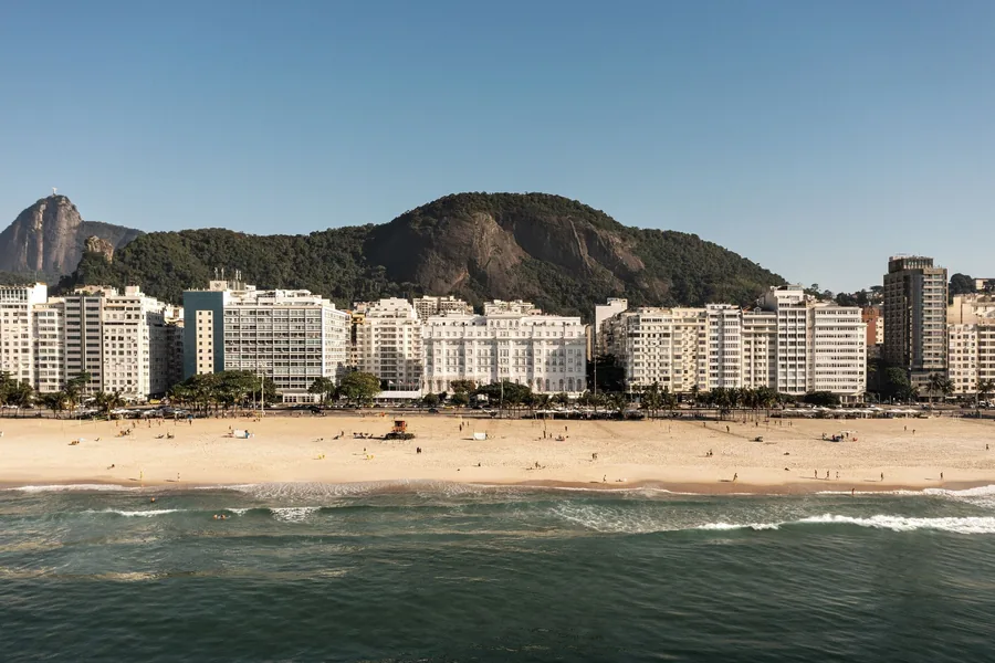 The Copacabana Palace, a Belmond hotel, on the beachfront of Rio de Janeiro