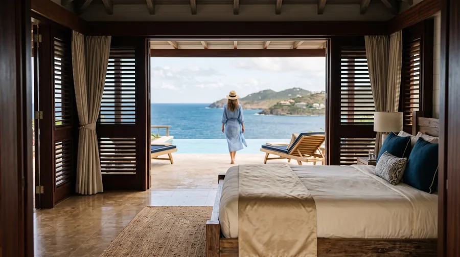 A bedroom of Villa Anse