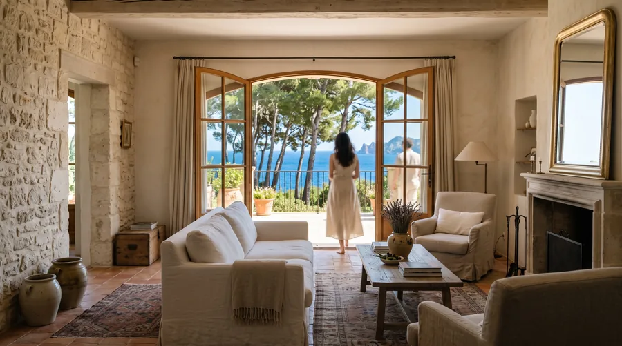 The living room of Villa Les Pins
