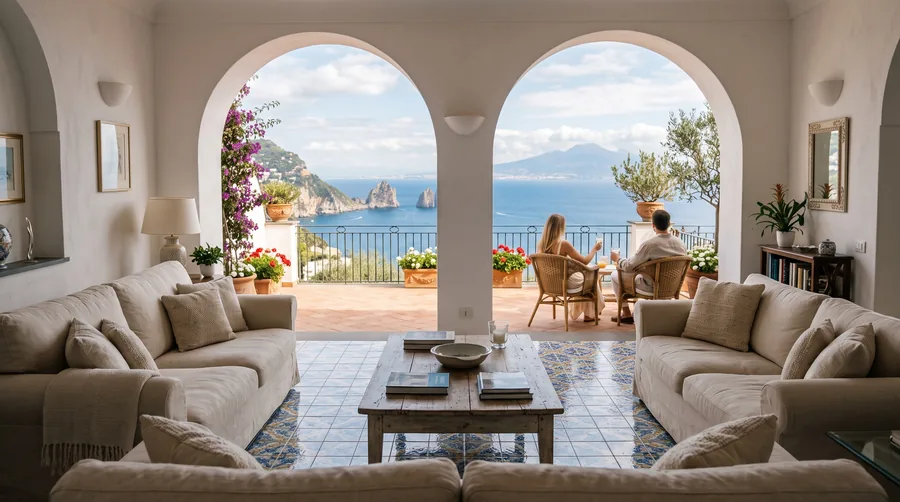 The living room of Villa Sirena
